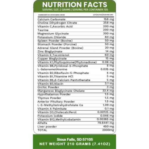 Holistic Total Body Support — Daily Multivitamin & Pasture-Raised Glandular Blend for Dogs & Cats